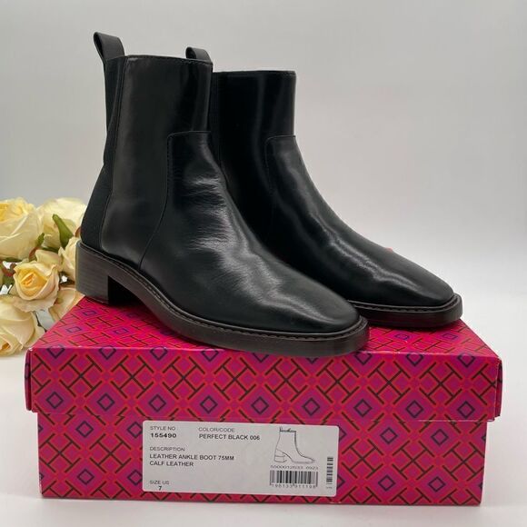 Women’s Tory Burch, Calf , leather ankle boots size 7 - Picture 1 of 8